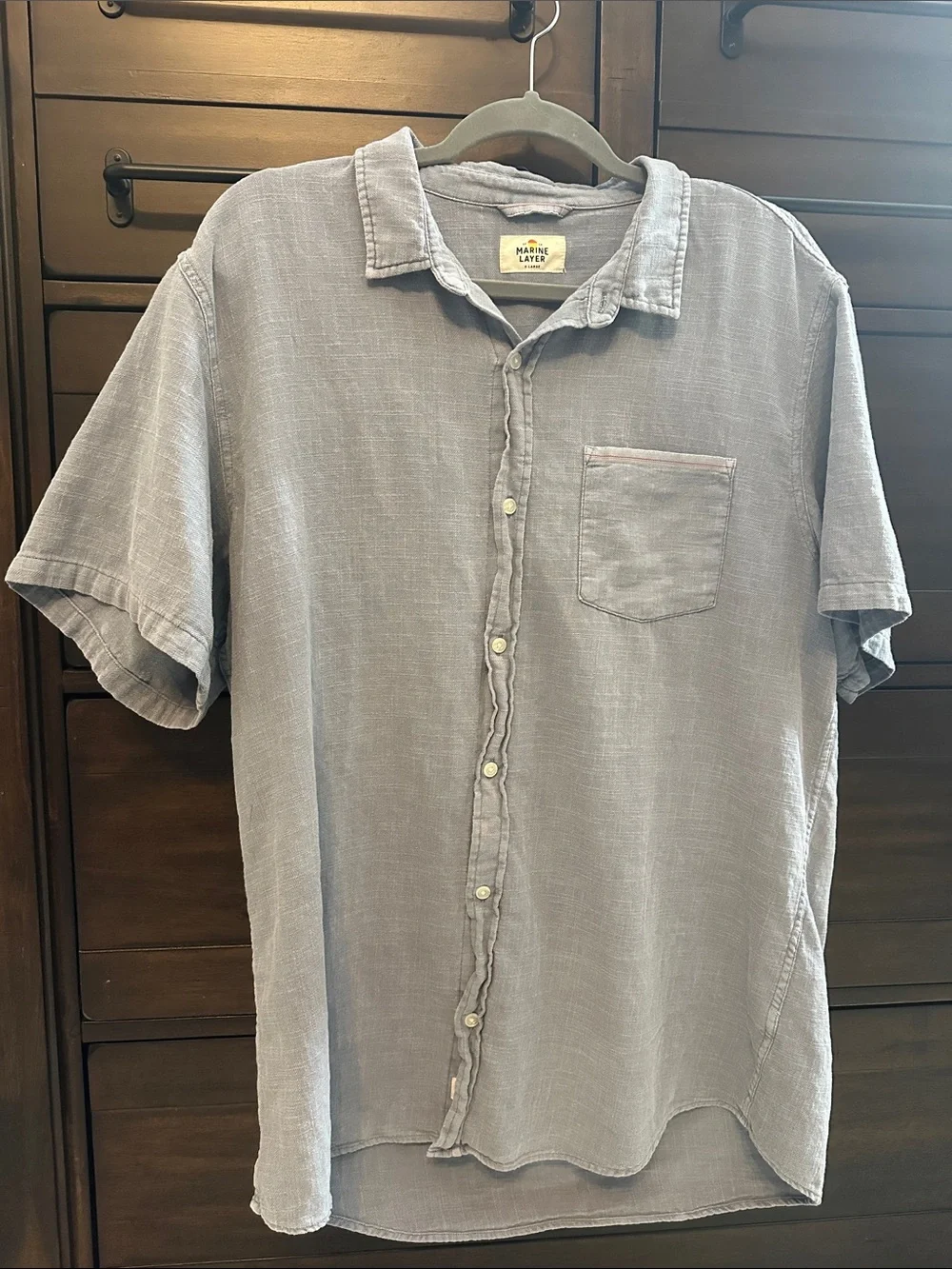 Marine Layer Men's Light Gray Casual Button-Down Shirt - Picture 4 of 5